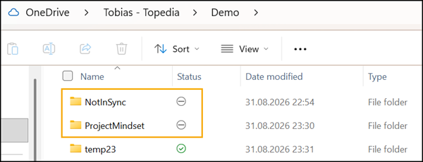 Folders are excluded from sync; wildcards aren't supported