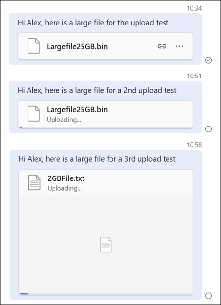 Teams does not continue the upload once the client is started again