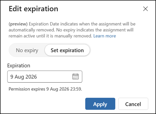 Set, update, extend, or remove an expiration