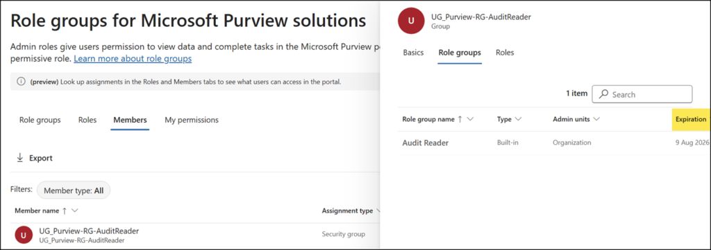 The Members view now shows expiration information…