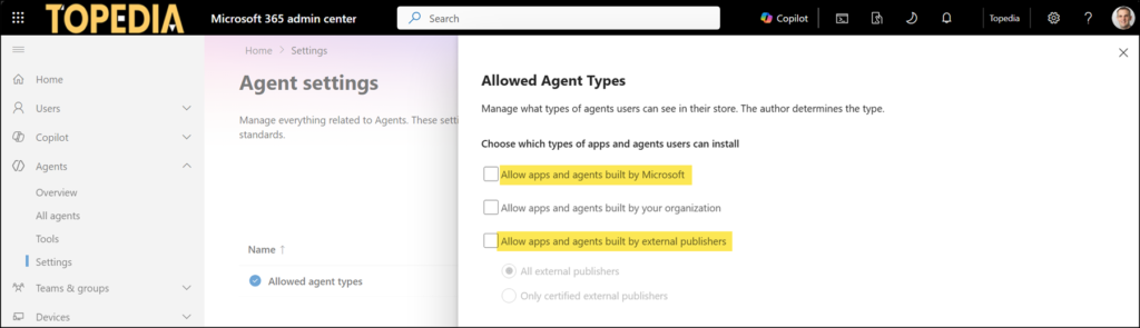 Federated Copilot connectors will honor Allowed Agent Types settings