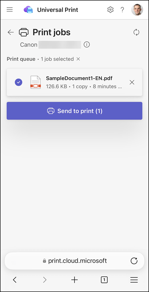Access your pending print jobs on a mobile device