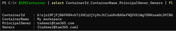 Granting access to user-owned containers does not change the PrincipalOwner