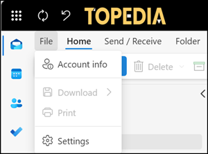 In Classic Outlook, the Settings are under File (to revert the style)