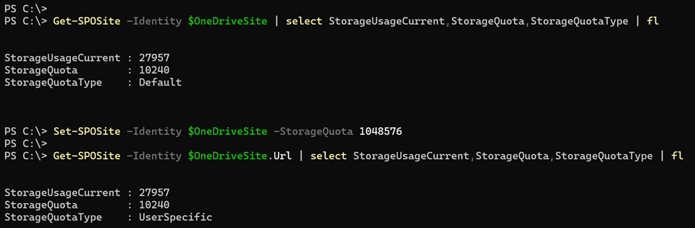 PowerShell update is ignored (the values are in MB)