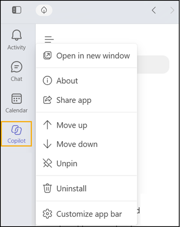 Copilot app in Teams