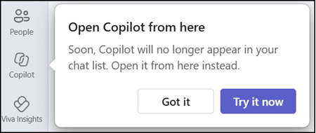 Users should use the Copilot app