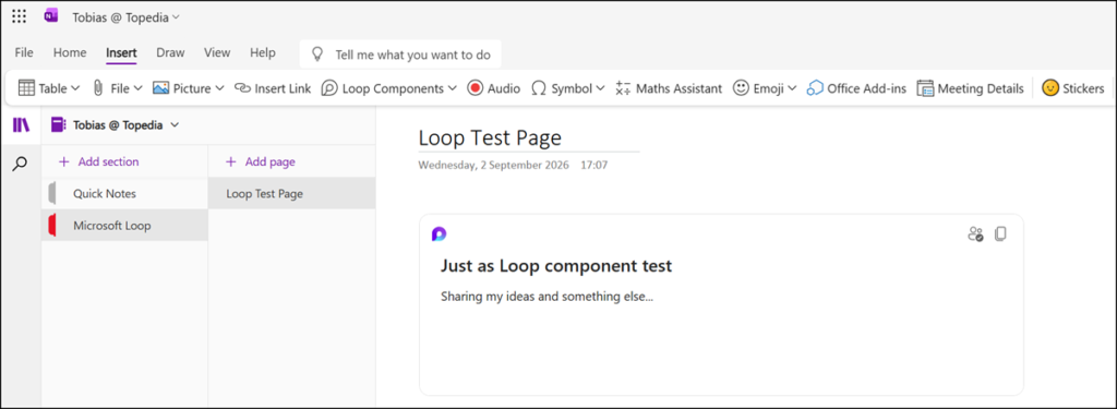 Users will no longer see such Loop components in OneNote Web