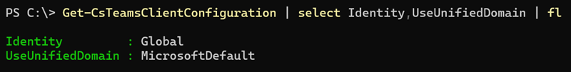 Checking the UseUnifiedDomain setting