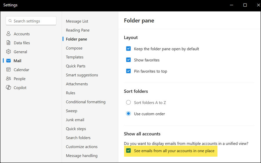 Disabling Unified Inbox