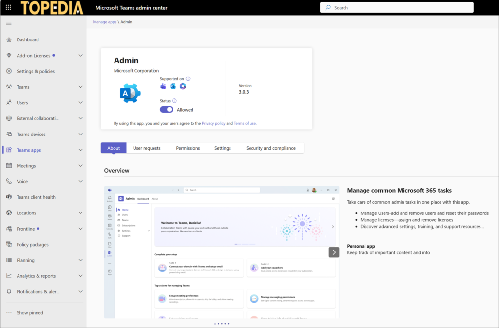Disable the Teams Admin app in the Teams Admin Center