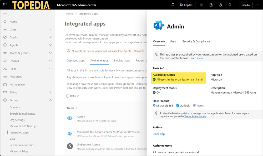 Don't forget the Integrated Apps