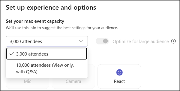 I couldn't schedule a regular event with 1,000 attendees