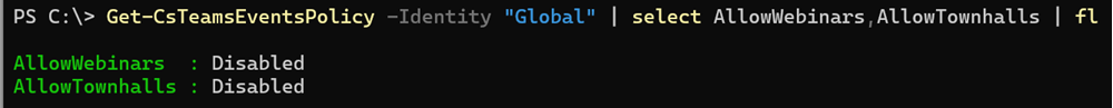 Webinars and town halls are disabled