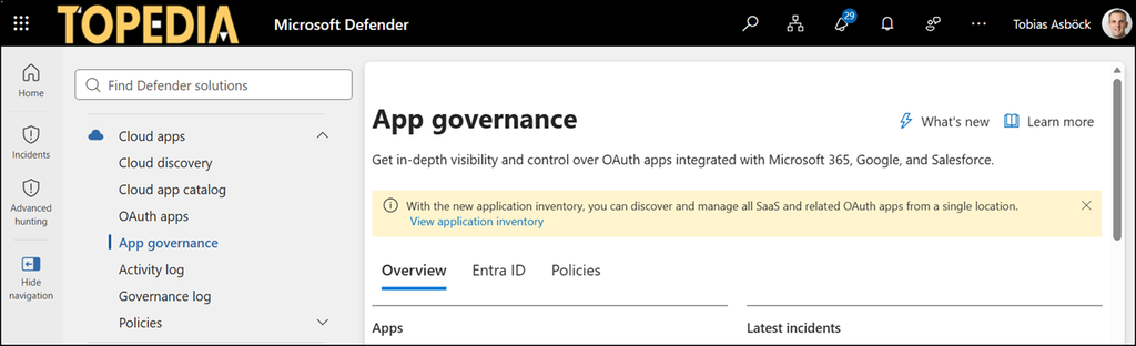 Access to App Governance in the Defender admin portal is changing