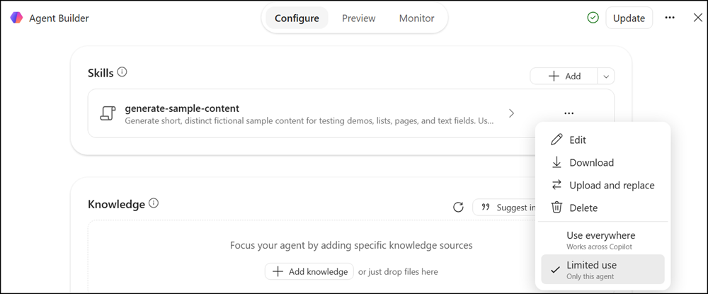 Upload the skill file to your agent