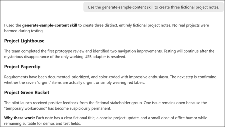 Generated by using a skill